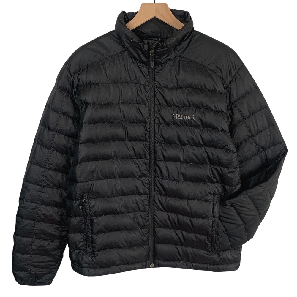 MARMOT Zeus 700 Fill Down Puffer Jacket Men's M Black Ripstop Full Zip